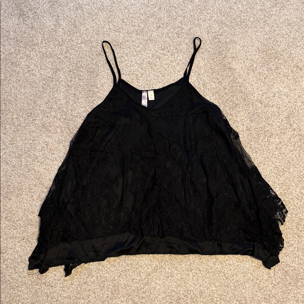 Elegant Black Lace Women's Top